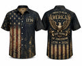 [FREESHIP] Vintage American Flag Hawaiian Shirt, 1776 Patriotic Button Up Shirt, Proud To Be An American USA 250th Years of Freedom Shirt, Gift For Him