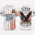 [FREESHIP] Custom Name America 250th Baseball Jersey, Father Son Matching Patriotic Shirt, USA 1776 2026 Semiquincentennial Gift