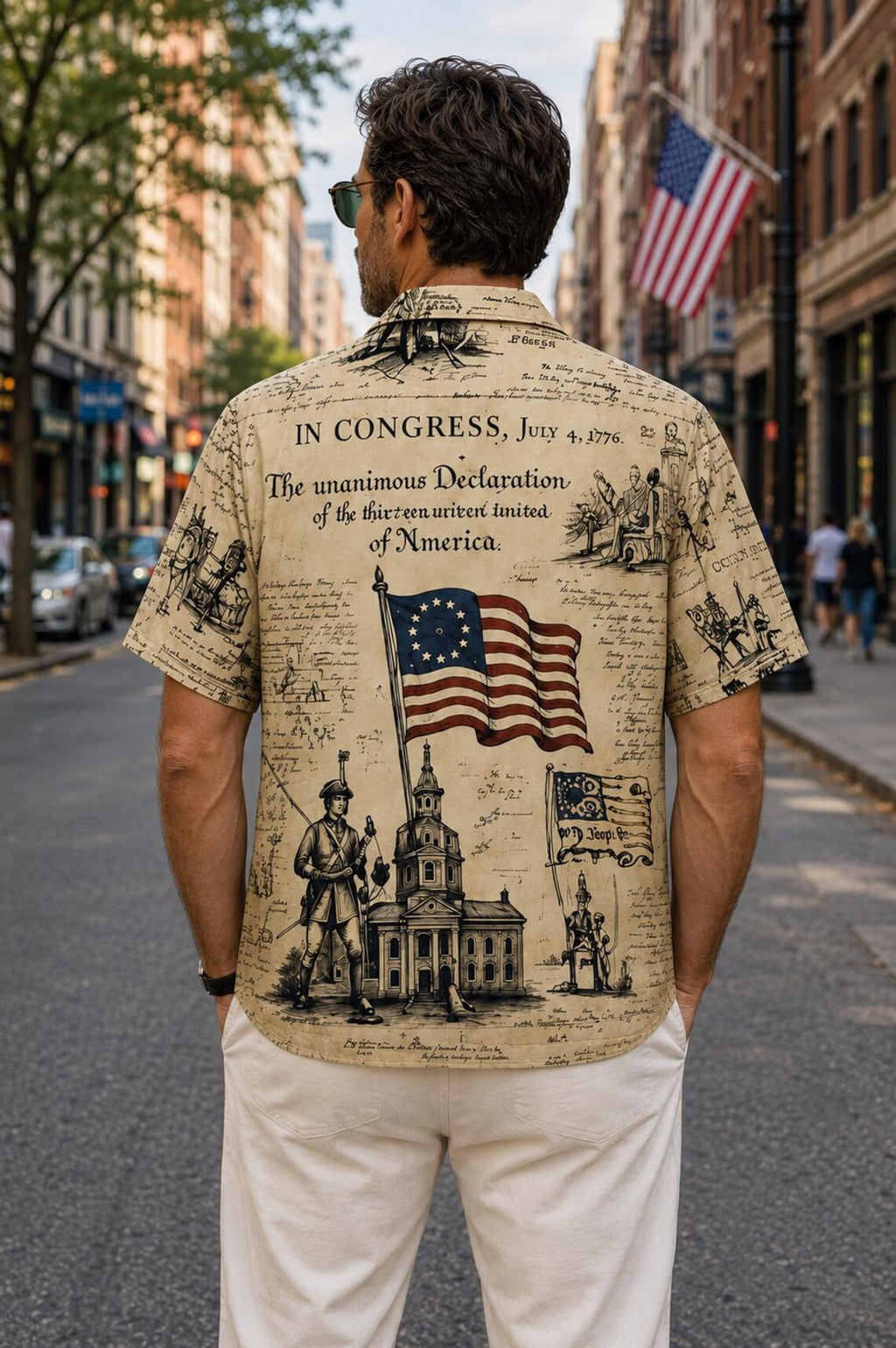 [FREESHIP] Vintage Newspaper America 250th Anniversary Hawaii Shirt, Patriotic 1776 2026 Button Up Shirt,We The People USA Independence Day Aloha Shirt