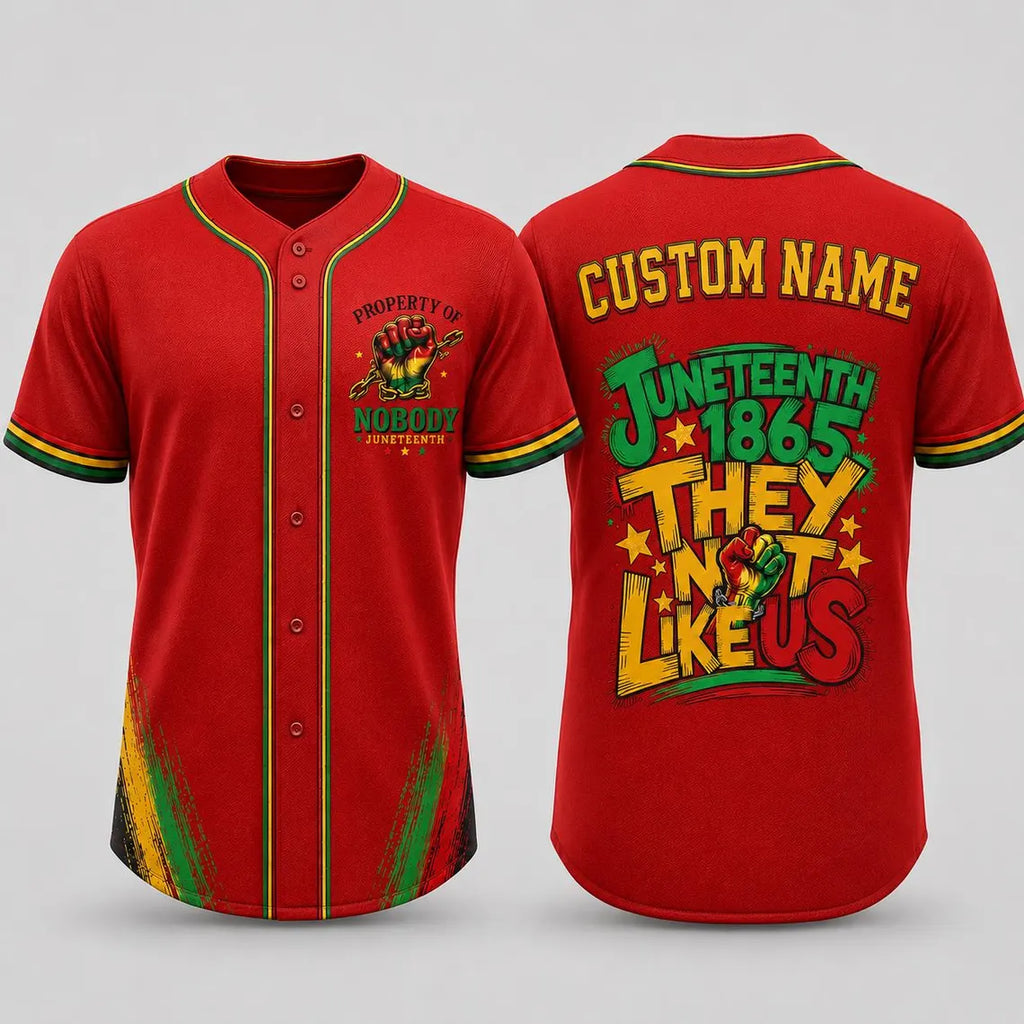 [FREESHIP] Personalized Juneteenth Baseball Jersey, Custom Name Black Pride Shirt, 1865 Freedom Day Jersey, Black History Month African American Gift