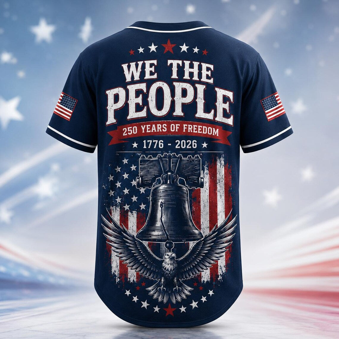 [FREESHIP] 250th Anniversary Jersey Shirt, America 1776 2026 Baseball Jersey, Patriotic 4th of July Shirt, USA Freedom Gift For Men Women Patriotic