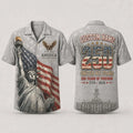 [FREESHIP] Custom Americana Hawaiian Shirt, Patriotic USA 250 Year Celebration, Eagle Statue Liberty Print, 4th of July Shirt, Summer Hawaiian Shirt