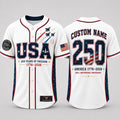 [FREESHIP] Custom USA 250th Anniversary Baseball Jersey, Personalized Name 1776 2026 America Jersey, Patriotic 4th of July Shirt, Freedom Gift