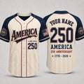 [FREESHIP] USA 250th Anniversary Baseball Jersey, 1776 Patriotic American Flag Button Shirt, Proud To Be American Freedom Patriotic Jersey