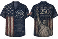 [FREESHIP] America 250th Anniversary Hawaiian Shirt, United States 250 Years of Freedom Shirt, 1776 2026 Patriotic USA Button Up Polyester Breathable