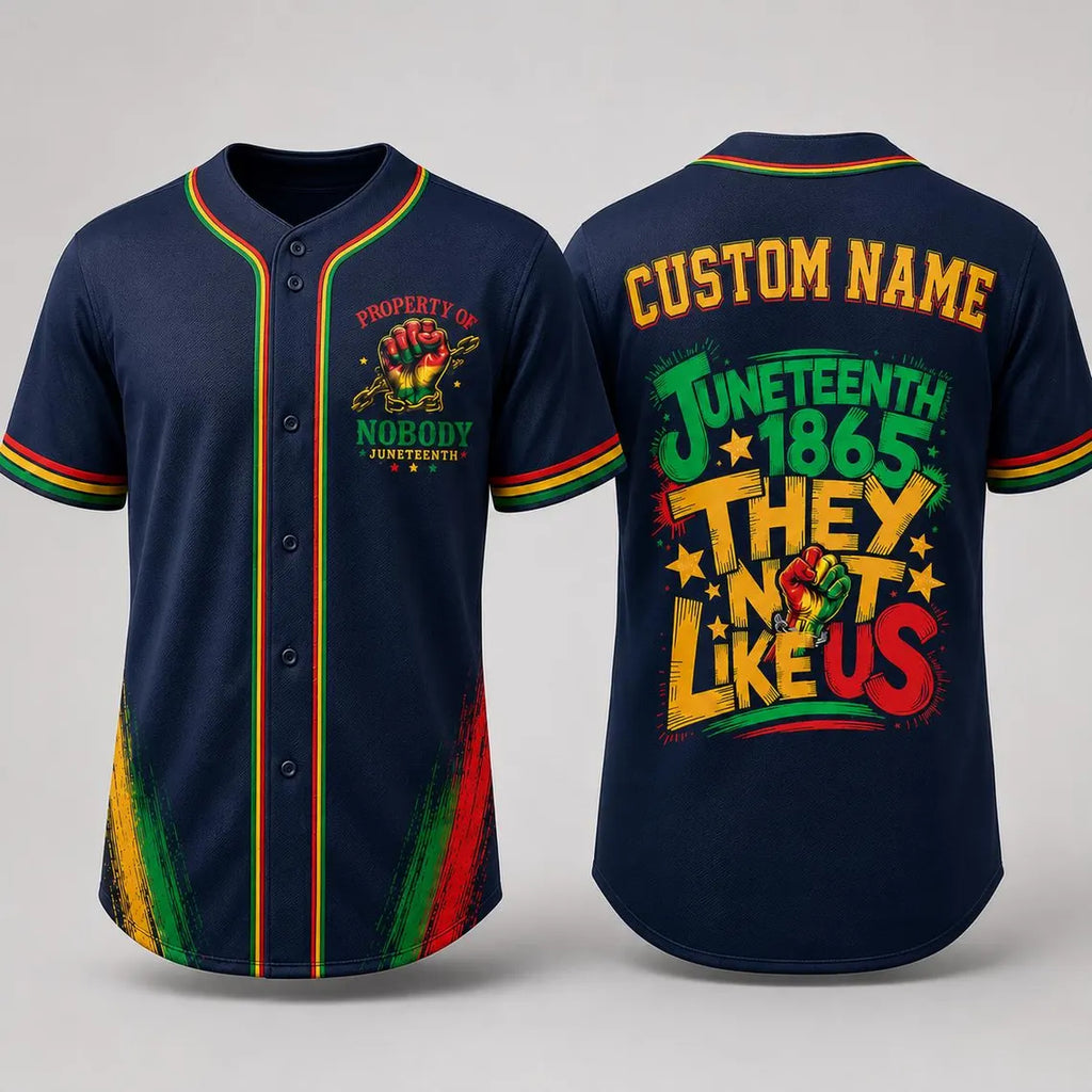 [FREESHIP] Personalized Juneteenth Baseball Jersey, Custom Name Black Pride Shirt, 1865 Freedom Day Jersey, Black History Month African American Gift
