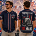 [FREESHIP] Custom 250th Anniversary Baseball Jersey, Semiquincentennial Shirt, Patriotic Eagle 1776 2026 Men Jersey, 4th of July United States Tee