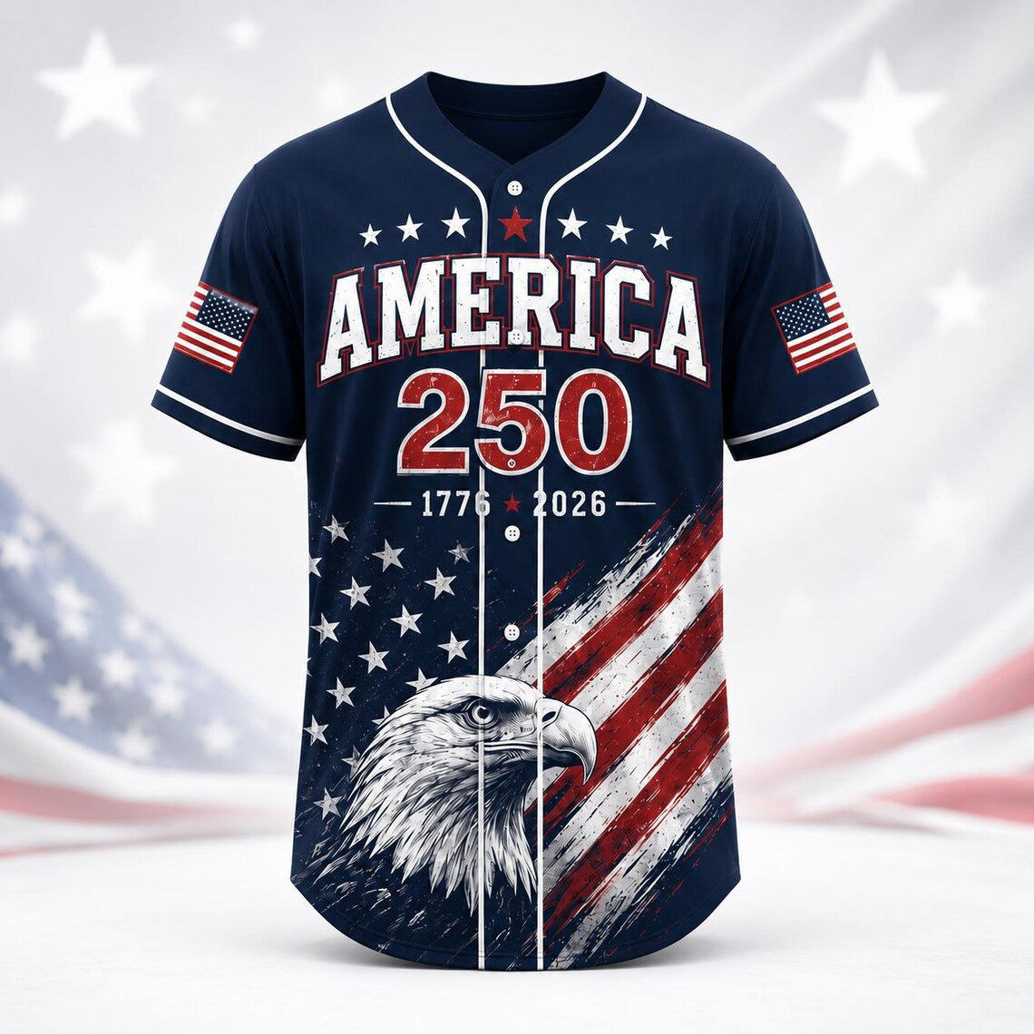 [FREESHIP] 250th Anniversary Jersey Shirt, America 1776 2026 Baseball Jersey, Patriotic 4th of July Shirt, USA Freedom Gift For Men Women Patriotic