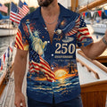 [FREESHIP] Men's Hawaiian Shirt America's Freedom 250th Anniversary,1776-2026 Patriotic Short Sleeve Button Down Vintage Shirt,United States 250 Years