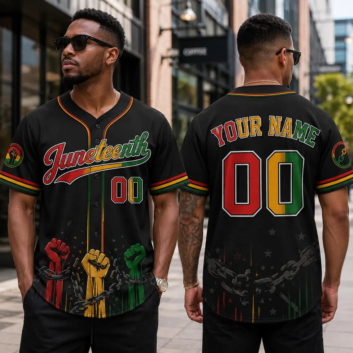 [FREESHIP] Juneteenth Baseball Jersey, Personalized Black History Shirt, Custom Name Number Freedom Jersey Breaking Every Chain Since 1865 Shirt