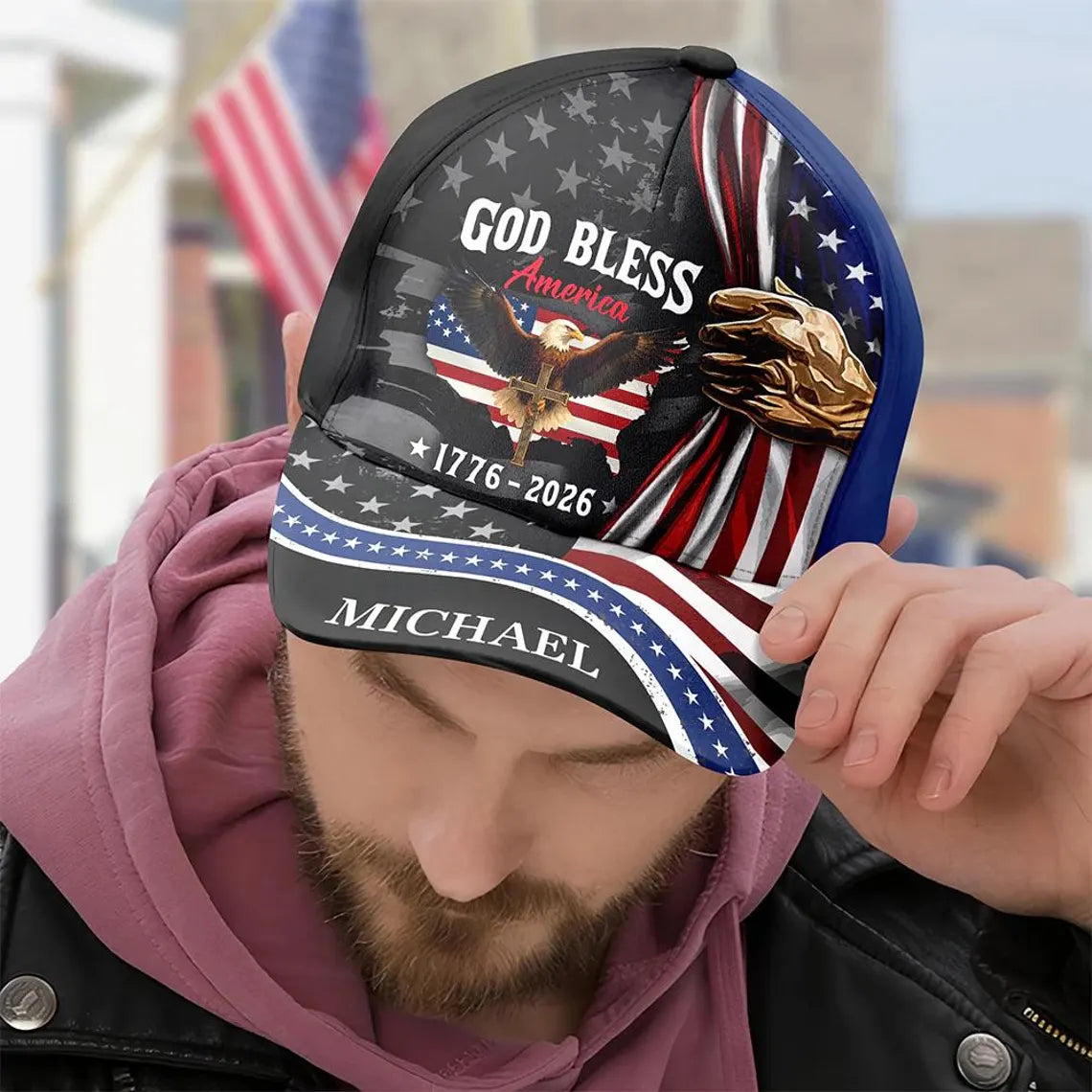 [FREESHIP] American Pride 250 Anniversary Hat, Custom Name USA Flag Eagle Cap for Men Women, Patriotic Gift for Independence Day