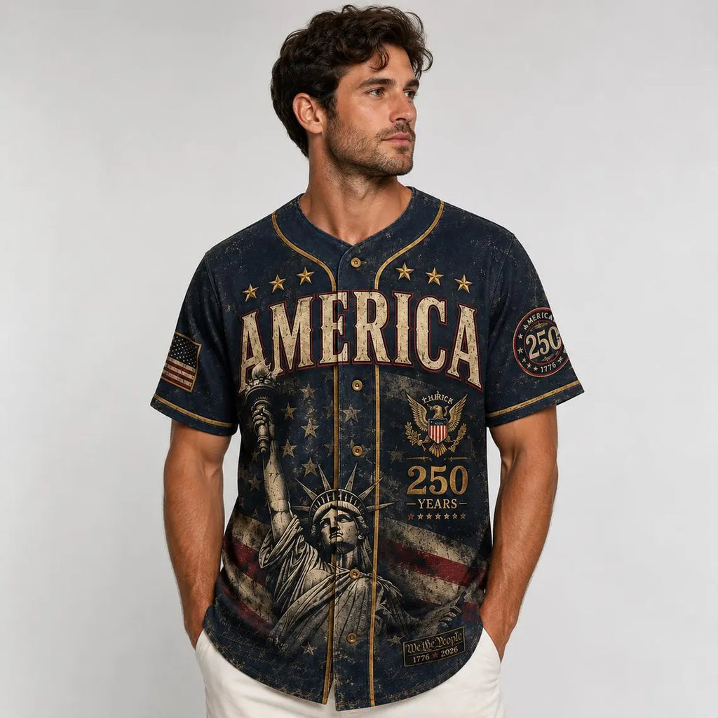 [FREESHIP] Custom America 250th Anniversary Baseball Jersey, Past to Future 1776-2026 Shirt, Tech Skyline Semiquincentennial Custom Name Apparel