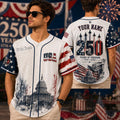 [FREESHIP] Personalized America 250th Anniversary Jersey,Custom Name USA Baseball Shirt, 1776-2026 Patriotic Freedom Jersey, 4th of July Outfit