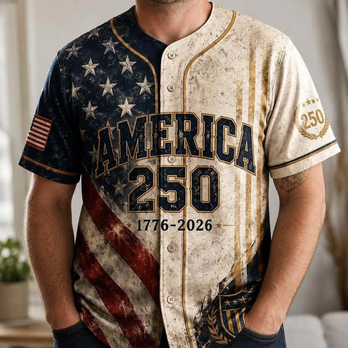 [FREESHIP] Custom US Air Force 250th Anniversary Jersey, Fighter Jet Military 1776-2026 Shirt, Distressed Patriotic Veteran Custom Name Gift